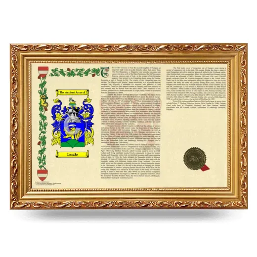 Laszlo Armorial Landscape Framed - Gold