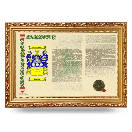 Lathim Armorial Landscape Framed - Gold