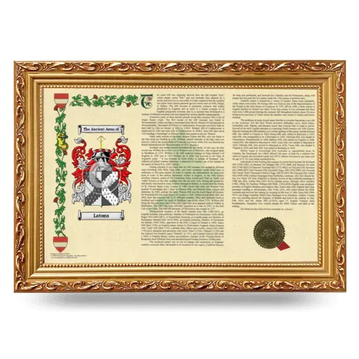 Latons Armorial Landscape Framed - Gold