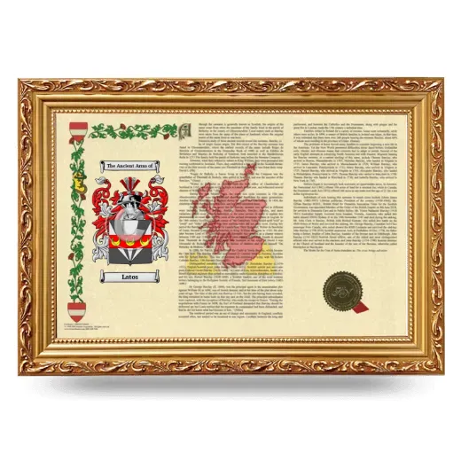 Latos Armorial Landscape Framed - Gold