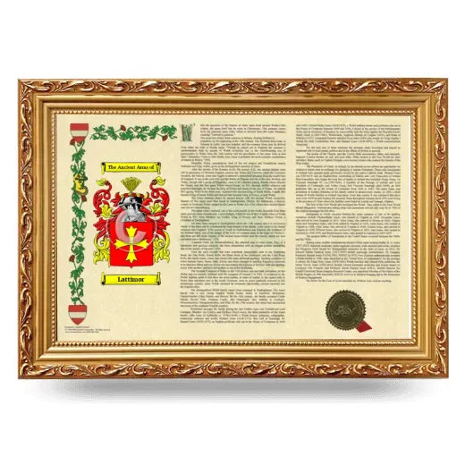 Lattimor Armorial Landscape Framed - Gold