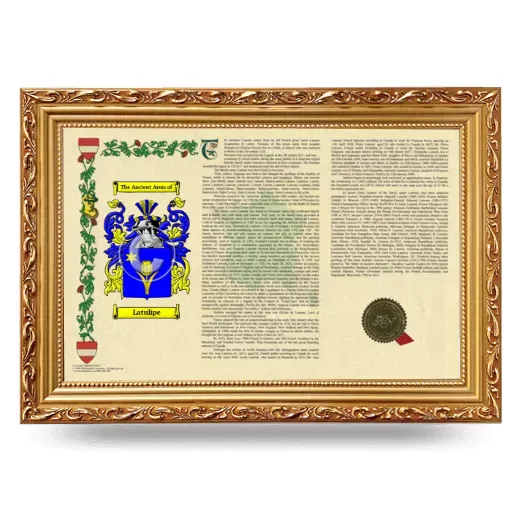 Latulipe Armorial Landscape Framed - Gold