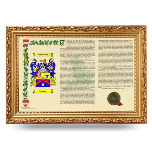 Launes Armorial Landscape Framed - Gold