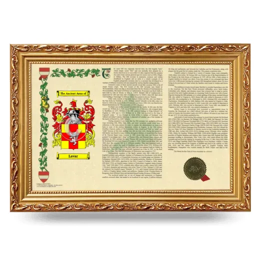 Lavar Armorial Landscape Framed - Gold