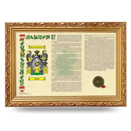 Lawer Armorial Landscape Framed - Gold
