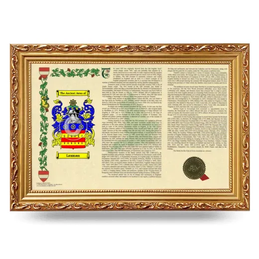 Laxman Armorial Landscape Framed - Gold