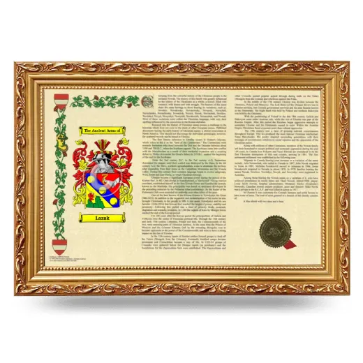 Lazak Armorial Landscape Framed - Gold