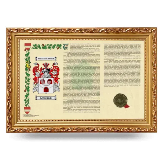 Le blounds Armorial Landscape Framed - Gold