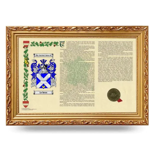 Le brun Armorial Landscape Framed - Gold