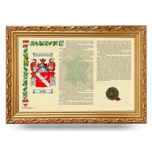 Le fon Armorial Landscape Framed - Gold
