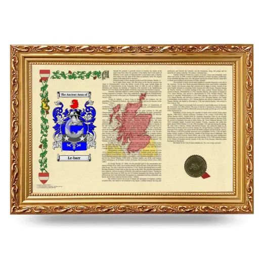 Le-barr Armorial Landscape Framed - Gold