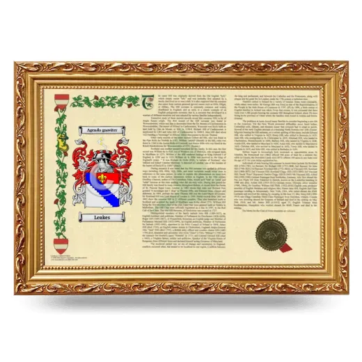 Leakes Armorial Landscape Framed - Gold