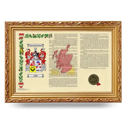 Lean Armorial Landscape Framed - Gold