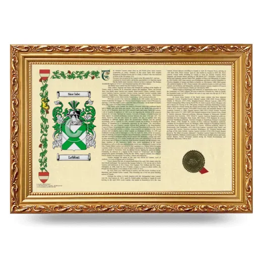 Lebbai Armorial Landscape Framed - Gold