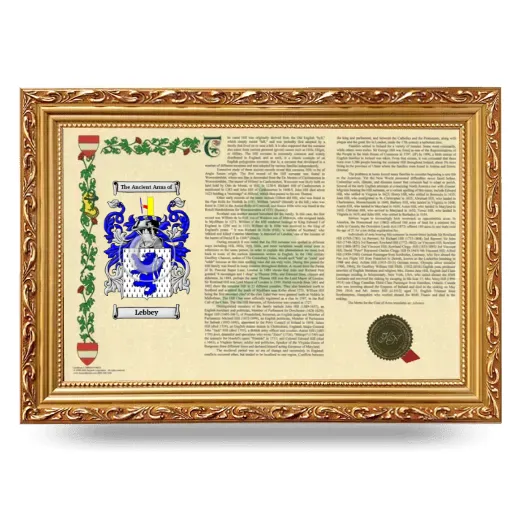 Lebbey Armorial Landscape Framed - Gold