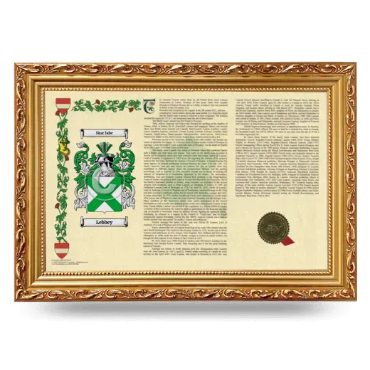 Lebbey Armorial Landscape Framed - Gold