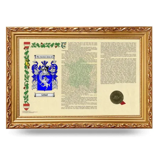 Lebod Armorial Landscape Framed - Gold