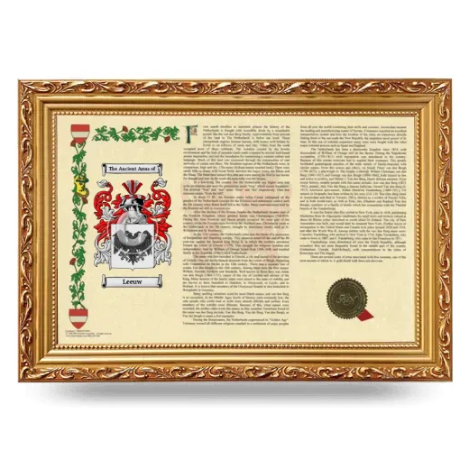 Leeuw Armorial Landscape Framed - Gold