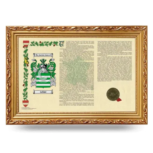 Lefont Armorial Landscape Framed - Gold