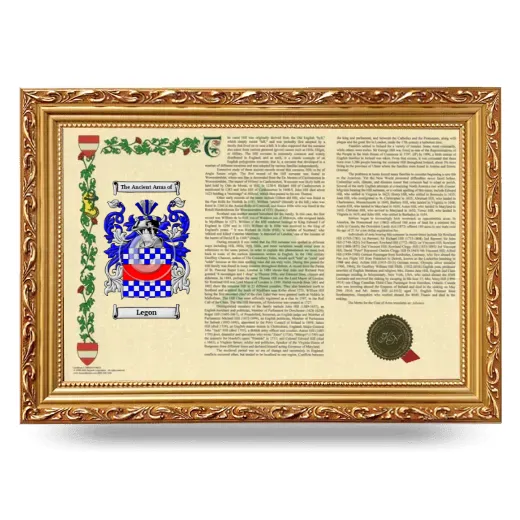 Legon Armorial Landscape Framed - Gold