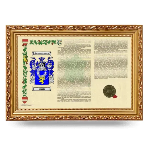 Legrix Armorial Landscape Framed - Gold