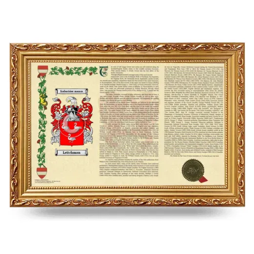 Leitchman Armorial Landscape Framed - Gold