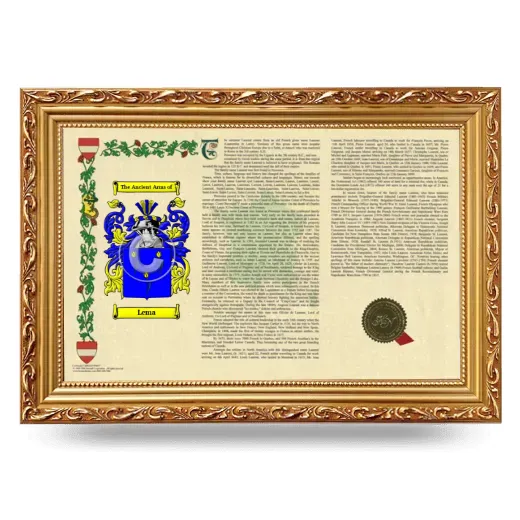 Lema Armorial Landscape Framed - Gold