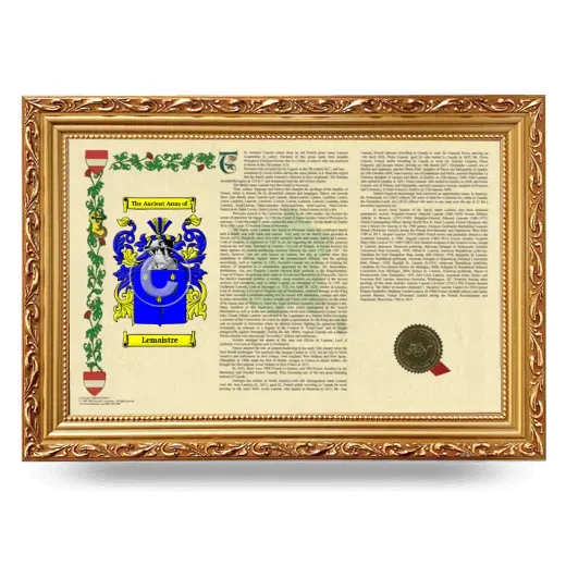 Lemaistre Armorial Landscape Framed - Gold