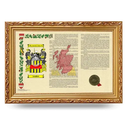 Lenders Armorial Landscape Framed - Gold