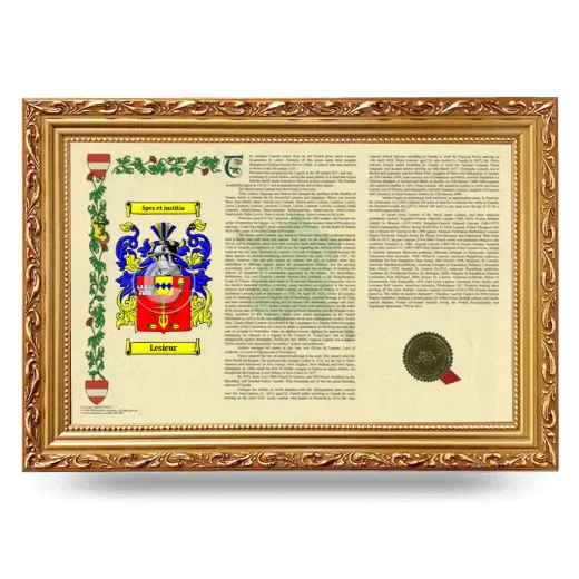 Lesieur Armorial Landscape Framed - Gold