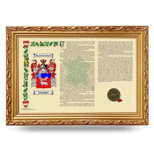 Lesvesque Armorial Landscape Framed - Gold