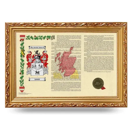 Levett Armorial Landscape Framed - Gold