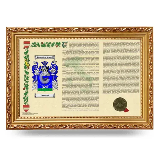 Levratti Armorial Landscape Framed - Gold