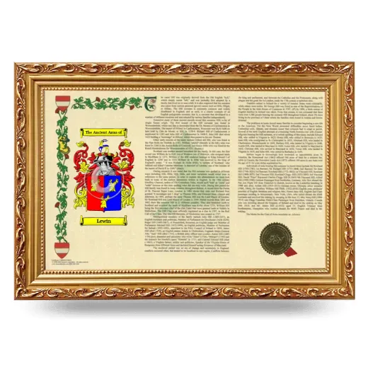 Lewin Armorial Landscape Framed - Gold