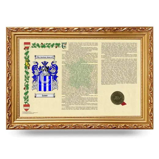 Lezer Armorial Landscape Framed - Gold
