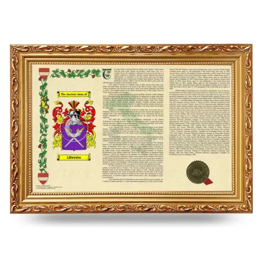 Liberato Armorial Landscape Framed - Gold