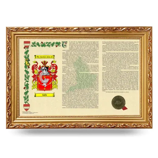 Lich Armorial Landscape Framed - Gold