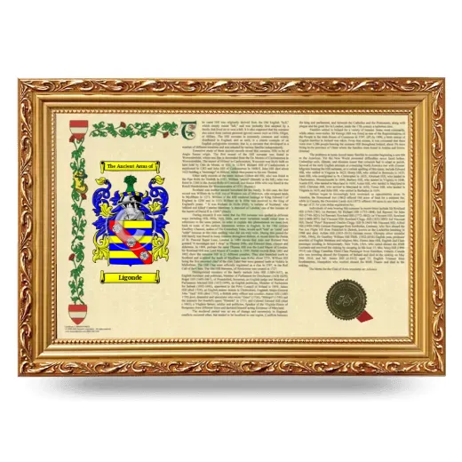 Ligonde Armorial Landscape Framed - Gold