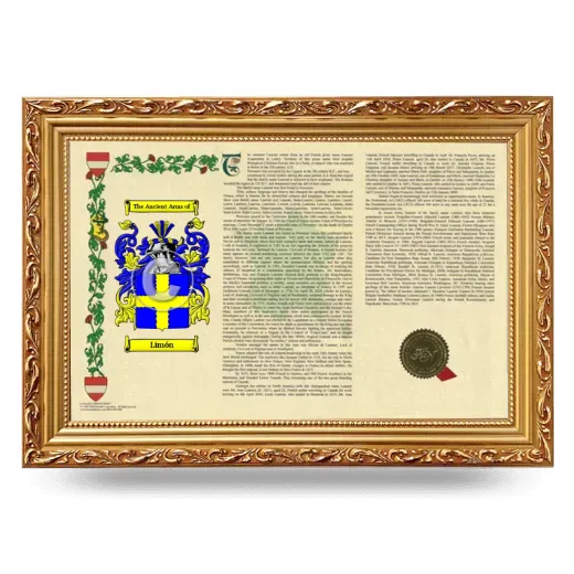 Limón Armorial Landscape Framed - Gold
