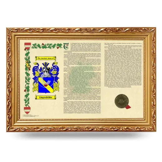 Lingenfelder Armorial Landscape Framed - Gold