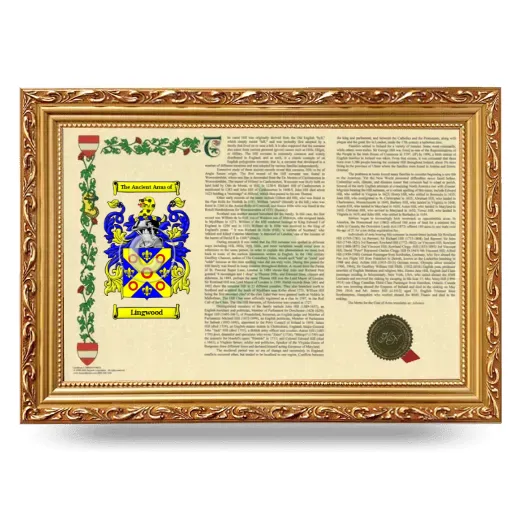 Lingwood Armorial Landscape Framed - Gold