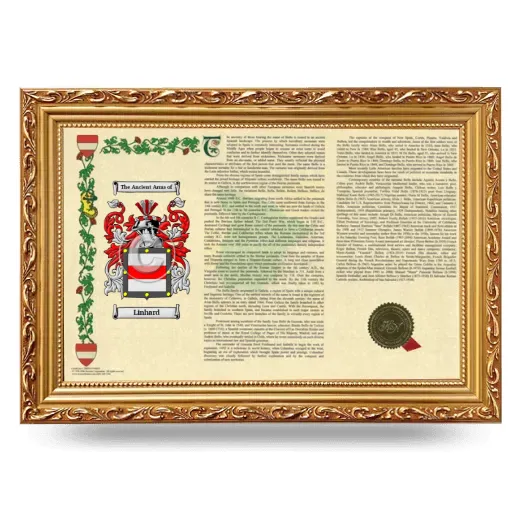 Linhard Armorial Landscape Framed - Gold