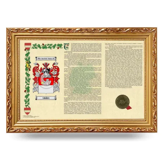 Linkes Armorial Landscape Framed - Gold