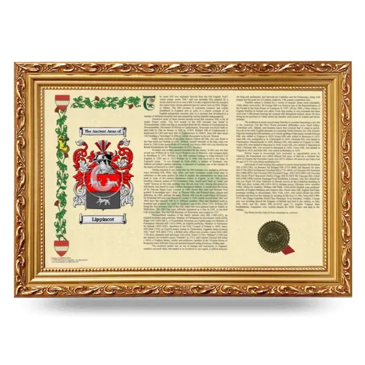 Lippincot Armorial Landscape Framed - Gold