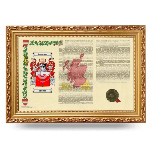 Listend Armorial Landscape Framed - Gold
