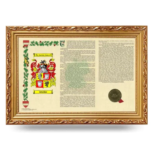 Litscher Armorial Landscape Framed - Gold