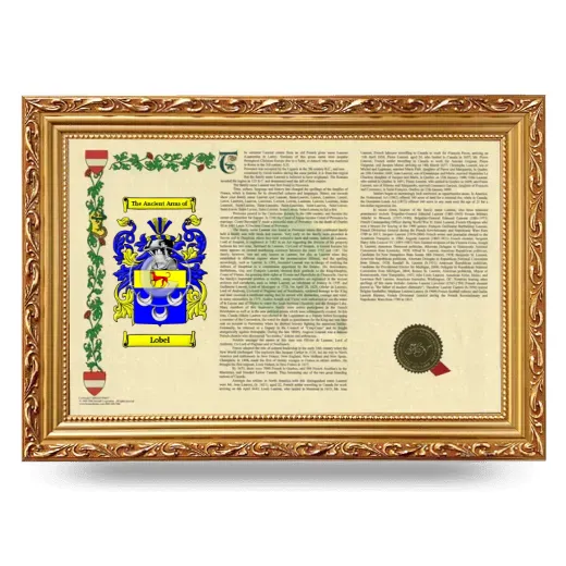 Lobel Armorial Landscape Framed - Gold