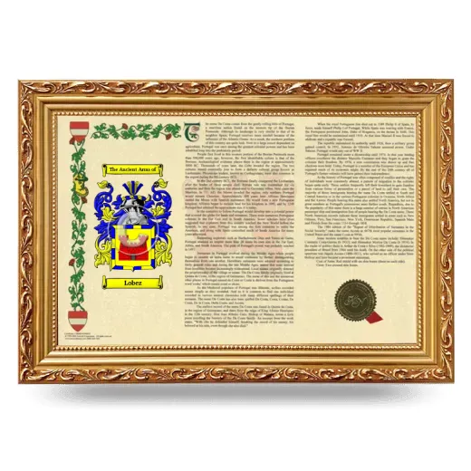 Lobez Armorial Landscape Framed - Gold