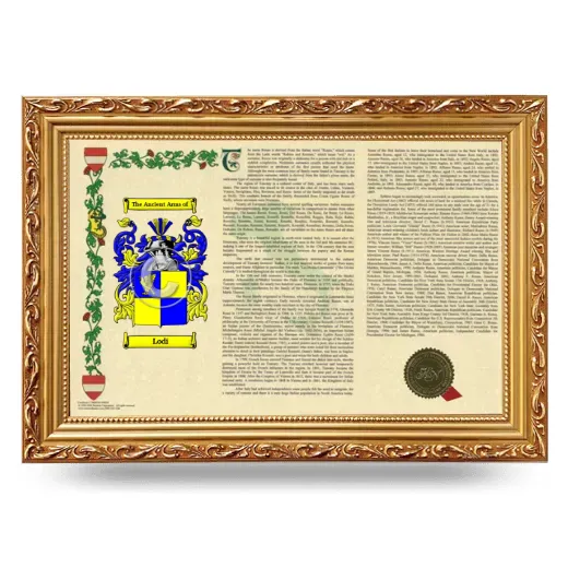 Lodi Armorial Landscape Framed - Gold