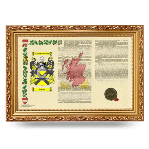 Lokes Armorial Landscape Framed - Gold